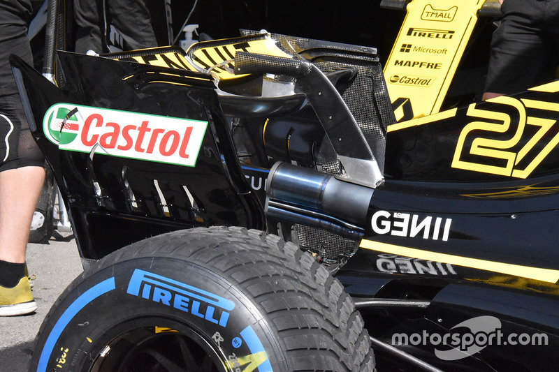 Detalle del alerón trasero del Renault Sport F1 Team R.S. 18