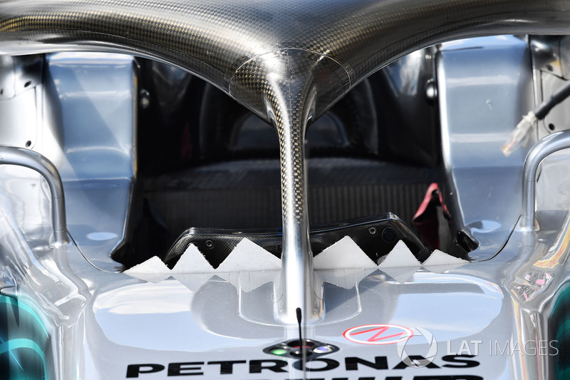 Vue détaillée du halo de la Mercedes-AMG F1 W09