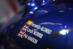 Door detail of the Fernando Alonso, land Norris, Phil Hanson sportscar