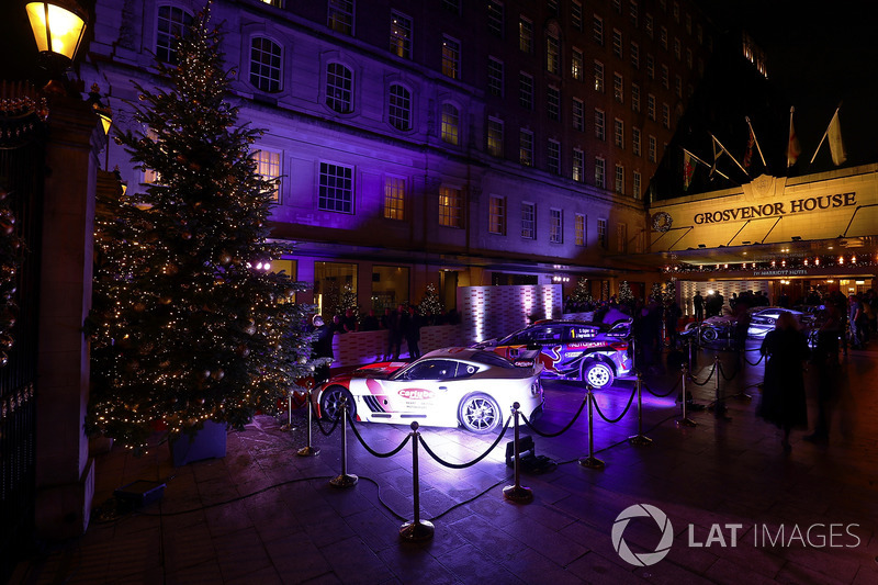 Cars on display in front of the entrance