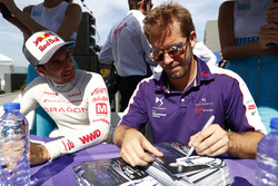 Neel Jani, Dragon Racing, andSam Bird, DS Virgin Racing, signs autographs for fans