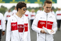 Charles Leclerc, Sauber, walks the circuit