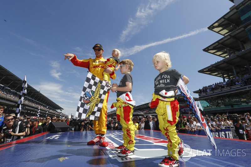 Ryan Hunter-Reay, Andretti Autosport Honda con i figli Ryden, Rocsen e Rhodes