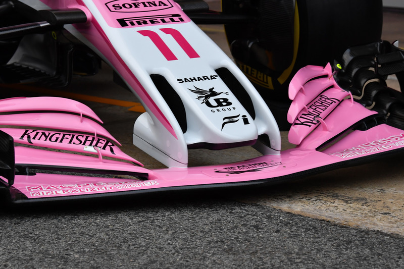 Sahara Force India VJM11 nose and front wing detail