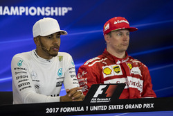 Race winner Lewis Hamilton, Mercedes AMG F1, third place Kimi Raikkonen, Ferrari