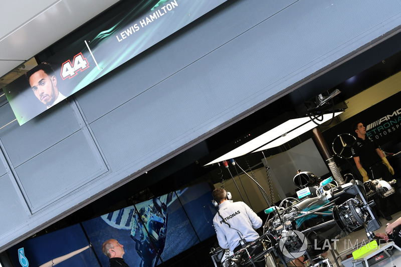 Mercedes-Benz F1 W08  in the garage