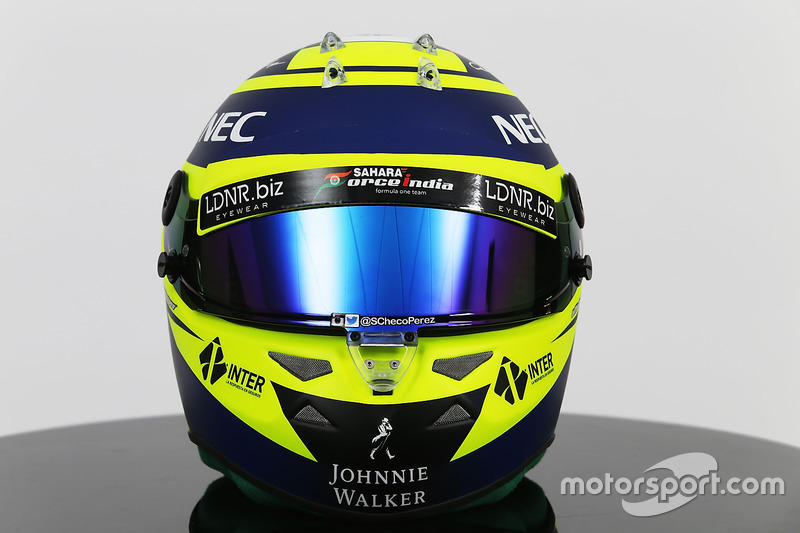 Le casque de Sergio Perez, Sahara Force India F1