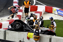 Crash, Pascal Wehrlein and Felipe Massa on the Polaris Slingshot SLR