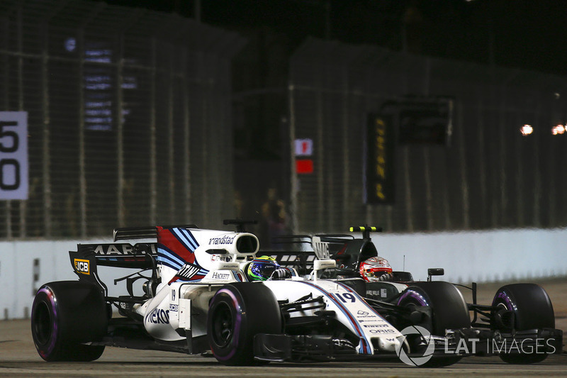 Felipe Massa, Williams FW40, Kevin Magnussen, Haas F1 Team VF-17