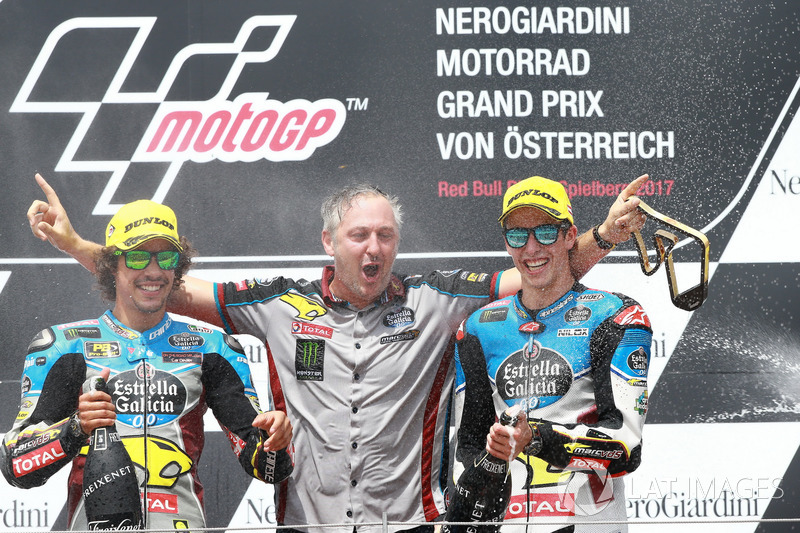 Podium: Alex Marquez, Marc VDS, Mortbidelli and Franco Morbidelli, Marc VDS