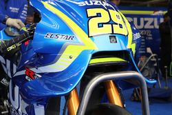 Le carénage de la moto d'Andrea Iannone, Team Suzuki MotoGP