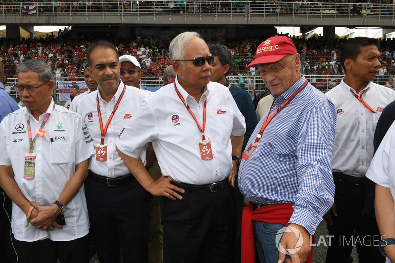 Niki Lauda, Presidente Non-Esecutivo Mercedes AMG F1 e Najib Razak, Primo Ministro della Malesia