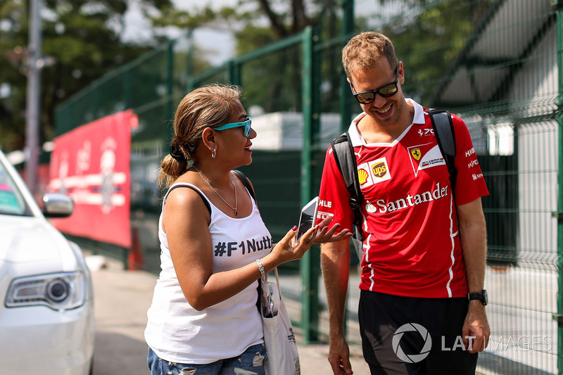 Sebastian Vettel, Ferrari and fan