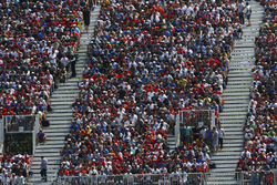 A packed grandstand of fans