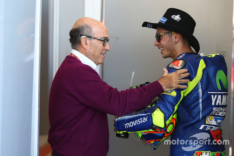 Carmelo Ezpeleta, PDG de Dorna Sports, Valentino Rossi, Yamaha Factory Racing