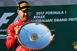 Podium: winner Sebastian Vettel, Ferrari