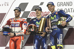 Podyum: yarış galibi Maverick Viñales, Yamaha Factory Racing, 2. Andrea Dovizioso, Ducati Team, 3. V