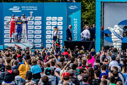 Podium: Race winner Nicolas Prost, Renault e.Dams; second place Bruno Senna, Mahindra Racing; third place Jean-Eric Vergne, DS Virgin Racing