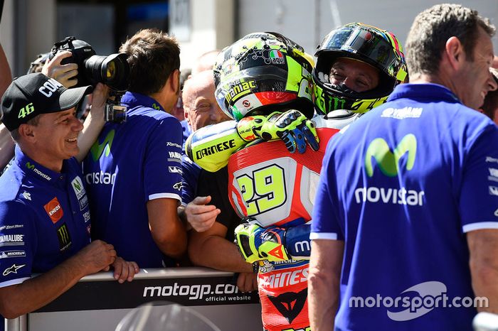 Polesitter Andrea Iannone, Ducati Team y Valentino Rossi, Yamaha Factory Racing