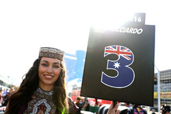 The grid girl of Daniel Ricciardo, Red Bull Racing
