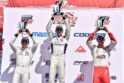 Podium: race winner Kyle Kaiser, Juncos Racing race, second place, Ed Jones, Carlin, third place R.C. Enerson, Schmidt Peterson Motorsports