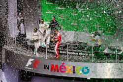 The podium (L to R): Nico Rosberg, Mercedes AMG F1, second; Lewis Hamilton, Mercedes AMG F1, race winner; Sebastian Vettel, Ferrari, third