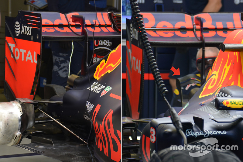 Red Bull Racing RB12: Heckflügel, Vergleich