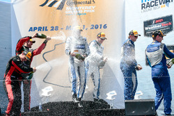 Podium: race winners John Pew, Oswaldo Negri, Michael Shank Racing with Curb/Agajanian, second place Eric Curran, Dane Cameron, Action Express Racing, third place Marc Goossens, Ryan Dalziel VisitFlorida.com Racing