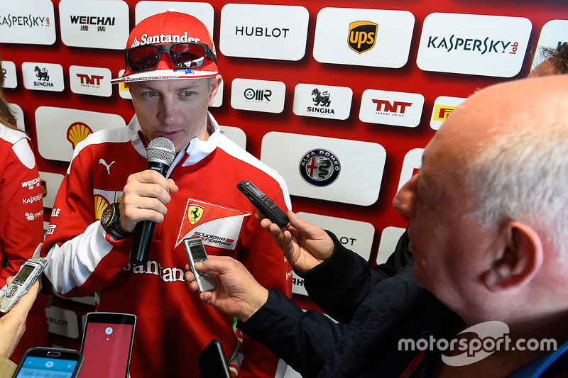 Kimi Raikkonen, Ferrari with the media