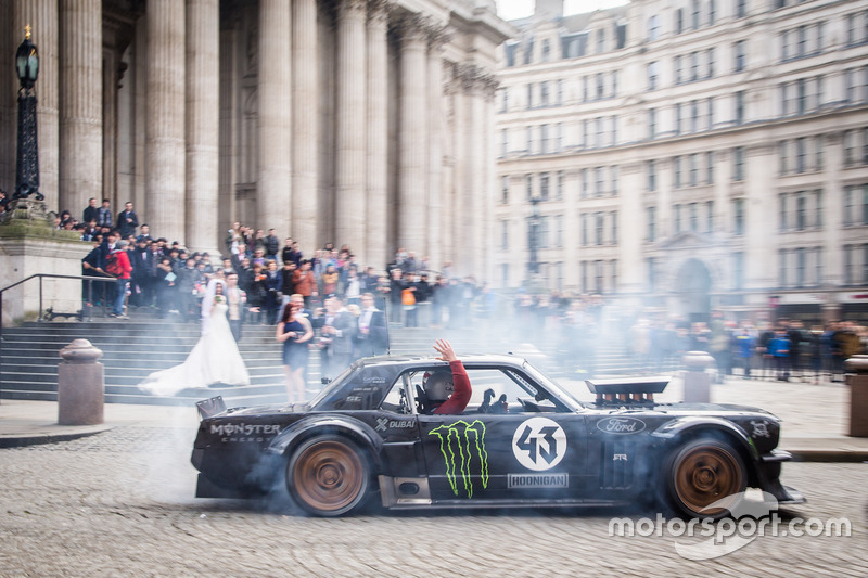 Top Gear-opnames in Londen met Ken Block