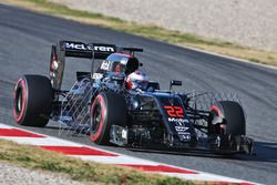 Jenson Button, McLaren MP4-31 running sensor equipment