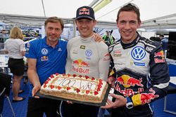 Sébastien Ogier, Julien Ingrassia, Volkswagen Polo WRC, Volkswagen Motorsport celebrate 100 WRC rall