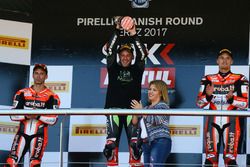 Podio: Marco Melandri, Ducati Team, Jonathan Rea, Kawasaki Racing, Marco Melandri, Ducati Team