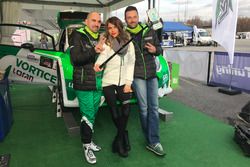 Ivan Ballinari e Sacha Andrea Togni con l'hostess di Vortice al Rally Monza Show