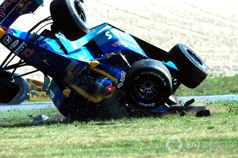 Pedro Diniz, Sauber Petronas C18, crash