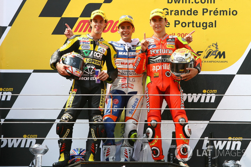 Podio: Andrea Dovizioso, Álvaro Bautista, Jorge Lorenzo