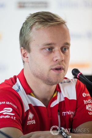 Felix Rosenqvist, Mahindra Racing, lors de la conférence de presse