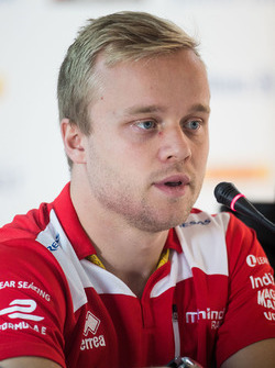 Felix Rosenqvist, Mahindra Racing, lors de la conférence de presse