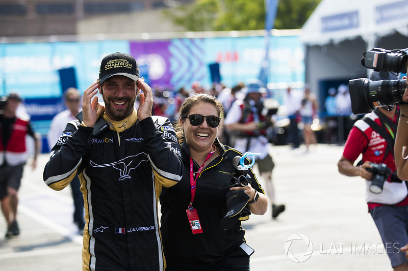 Jean-Eric Vergne, Techeetah, celebrates after winning the championship