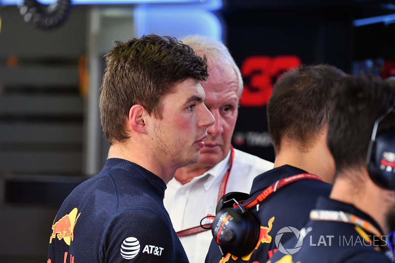 Max Verstappen, Red Bull Racing and Dr Helmut Marko, Red Bull Motorsport Consultant