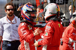 Kimi Raikkonen, Ferrari and Sebastian Vettel, Ferrari celebrate in parc ferme