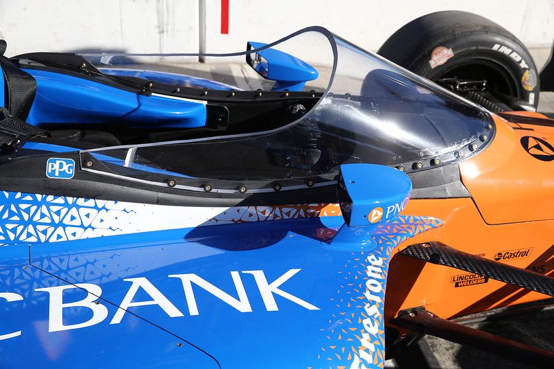 El aeroscreen del coche de Scott Dixon, Chip Ganassi Racing Honda