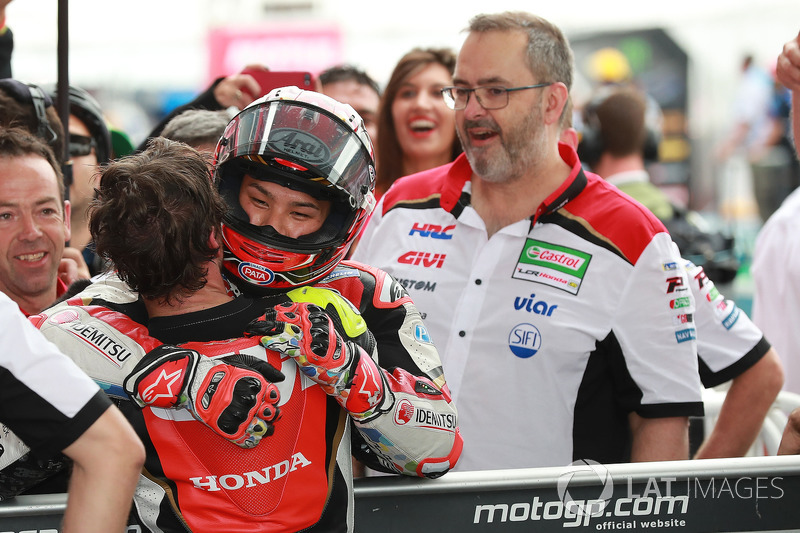Race winner Cal Crutchlow, Team LCR Honda, Takaaki Nakagami, Team LCR Honda