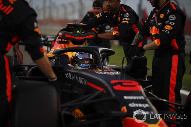 Daniel Ricciardo, Red Bull Racing RB14, sur la grille