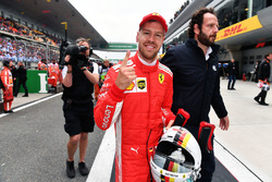 Sebastian Vettel, Ferrari celebra en parc ferme