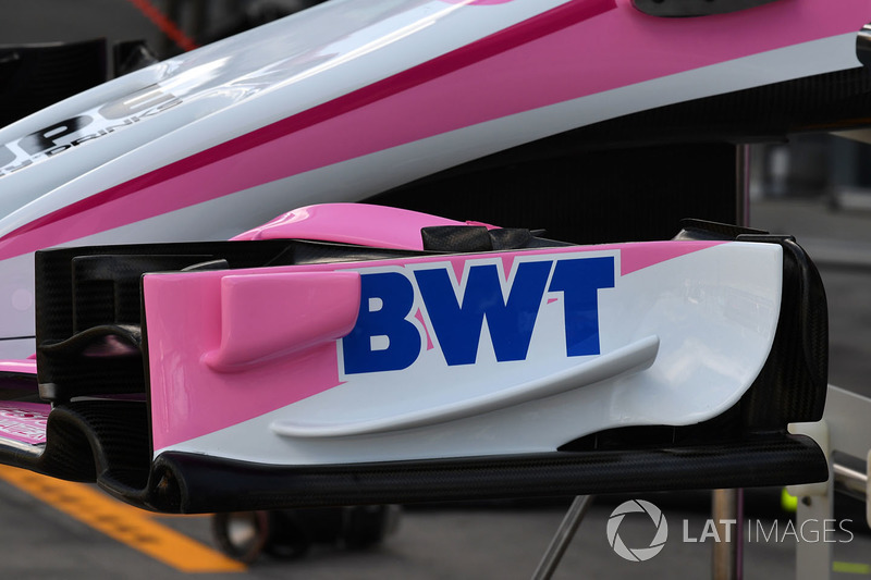 Detalle del alerón delantero del Force India VJM11