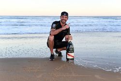 Jean-Eric Vergne, Techeetah, fête sa victoire sur la plage