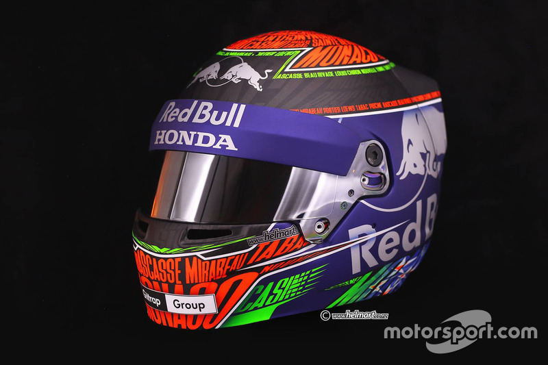 Le casque de Brendon Hartley, Toro Rosso pour Monaco