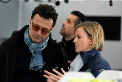 Susie Wolff, founder of Dare to be Different, with Giuldo Pastor, President of Venturi Formula E team in the pits