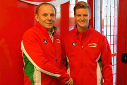 Mick Schumacher with Angelo Rosin, Prema Team Principal